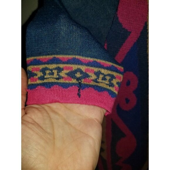 Flying Tomato Womens Knit Style Dress Aztec Design Size Small In Blue Red Beige - Picture 7 of 8